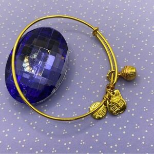 ALEX & ANI Gold Cupcake Charm Bangle Bracelet